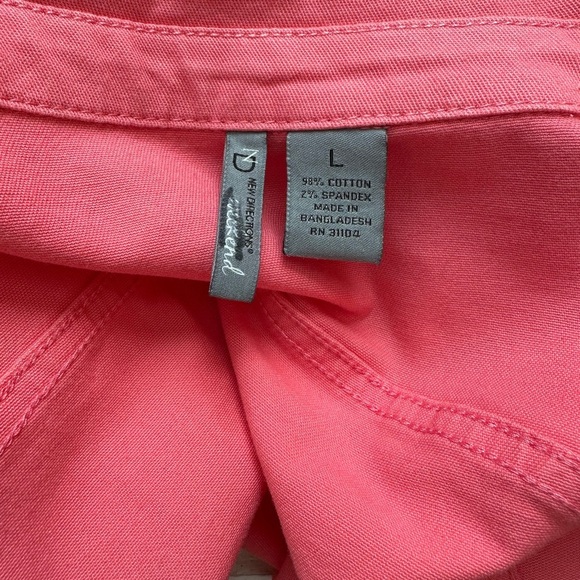 NEW DIRECTIONS ~ Women’s Pink Denim Jacket with Silver-Tone Rivets size L - Picture 3 of 8